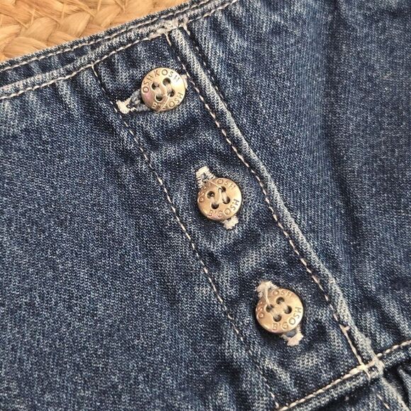 VTG Oshkosh B'Gosh Baby Denim Dress With Embroidered Flowers Butterfly - N4 - Picture 8 of 8